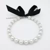 Dog collar with pearls: Elegant Pearl Necklace adjustable
