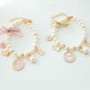 Cute Dog Collar Pet Pearl Dog Princess Bow Necklace Cute - Imagen 2